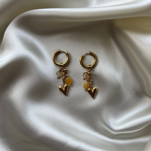 Oorringetjes kralen hart